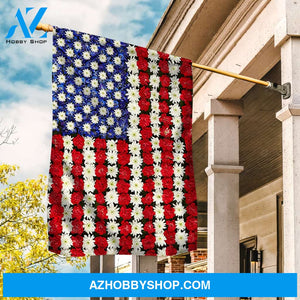 Unique flag, White flower, Colorful flower garden, US flag - Jesus Flag