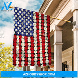 Unique flag, White flower, Colorful flower garden, US flag - Jesus Flag