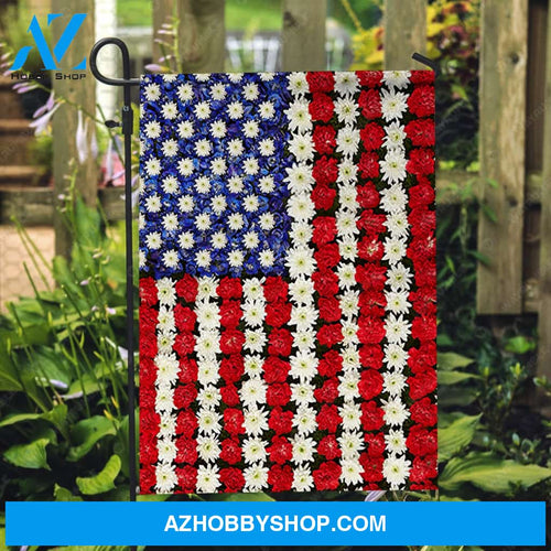 Unique flag, White flower, Colorful flower garden, US flag - Jesus Flag