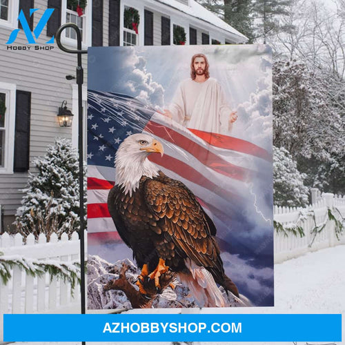 US eagle, America flag, Jesus god - Jesus Flag