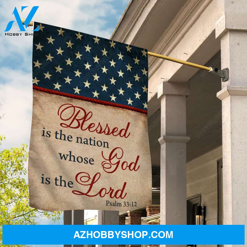 US flag, Blessed is the nation whose God is the Lord - Jesus Flag