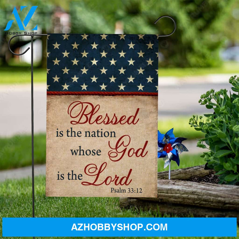 US flag, Blessed is the nation whose God is the Lord - Jesus Flag