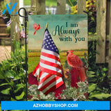 US flag drawing, Red cardinal, Countryside painting, I am always with you - Heaven Flag