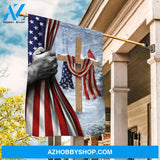 US flag painting, Red cardinal, Stunning Jesus hand - Jesus Flag