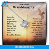 Valentine's Day Gift To My Dearest Granddaughter Love Knot Necklace "Always Keep Me in Your Heart"