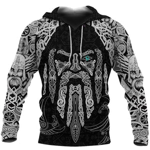 Unisex Hoodie All Over Print Viking Gifts Viking Odin's Eye with Raven Unisex Hoodie