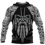 Unisex Hoodie All Over Print Viking Gifts Viking Odin's Eye with Raven Unisex Hoodie