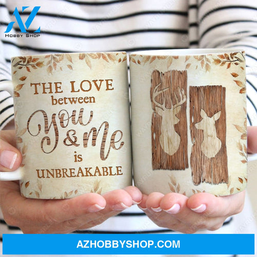 Vintage, Deer couple, The love between you & me is unbreakable - Couple AOP Mug