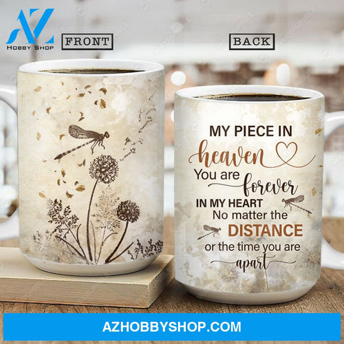 Vintage, Dragonfly painting, Dandelion, You are forever in my heart - Heaven AOP Mug