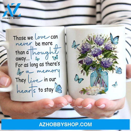 Vintage flower vase, Those we love can never be more than a thought away - Heaven White Mug