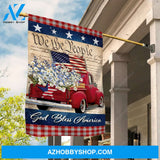 Vintage ladybug car, Daisy flower, Beautiful US flag, We the people - Jesus Flag