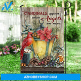 Vintage lantern, Red cardinal, Poinsettia flower, Cardinals appear when angels are near - Heaven Flag