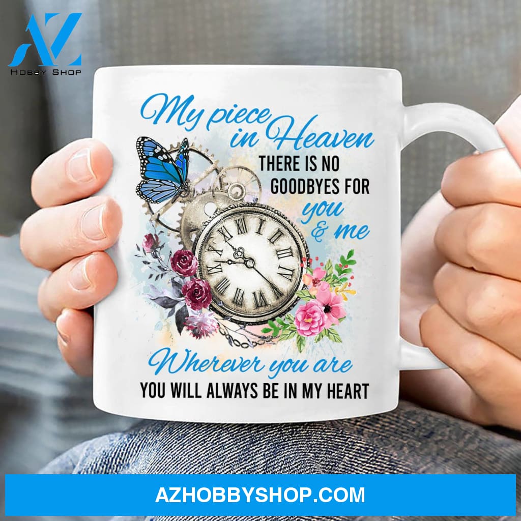 Vintage pocket watch, Rose flower, You will always be in my heart - Heaven White Mug