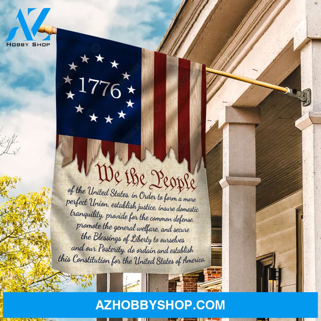 Vintage US flag, White star, We the people - Jesus Flag