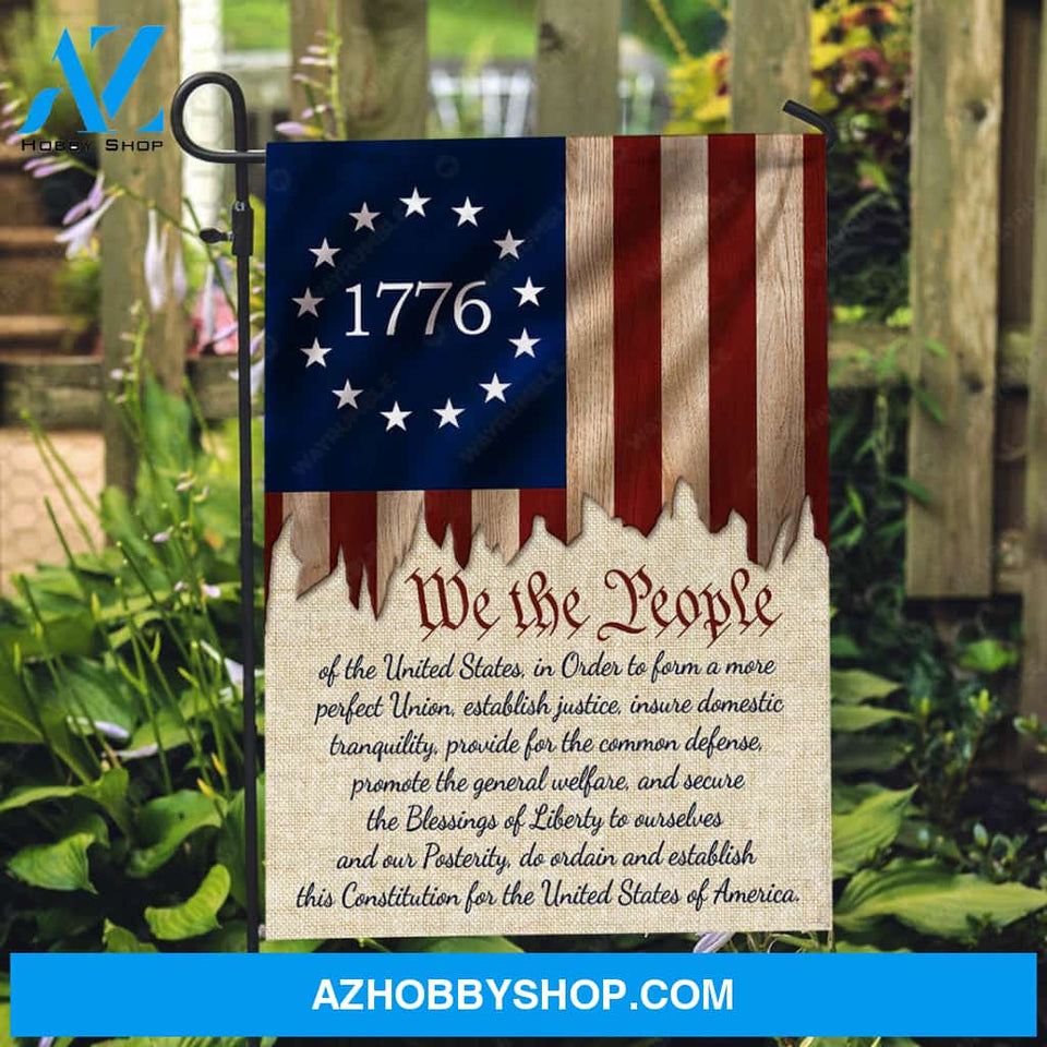 Vintage US flag, White star, We the people - Jesus Flag