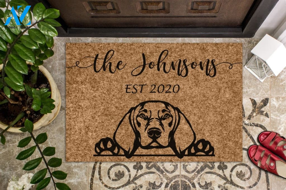Vizsla Dog Personalized Doormat Hungarian Pointer Custom Doormat Welcome Mat Housewarming Gift Last Name Door Mat
