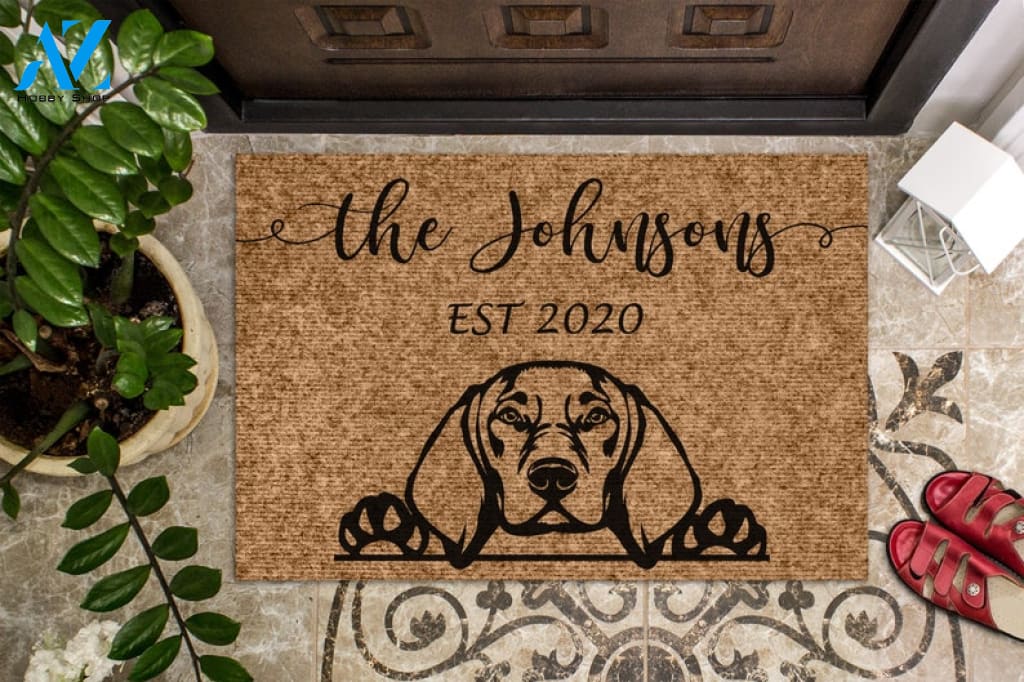 Vizsla Dog Personalized Doormat Hungarian Pointer Custom Doormat Welcome Mat Housewarming Gift Last Name Door Mat