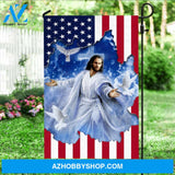 Walking with Jesus, Blue sky, White dove, Unique US flag - Jesus Flag