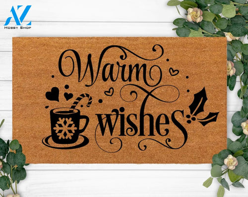 Warm Wishes-Funny Family Doormat-Last Name Doormat-Housewarming Gift-Custom Doormat- Doormat-Welcome