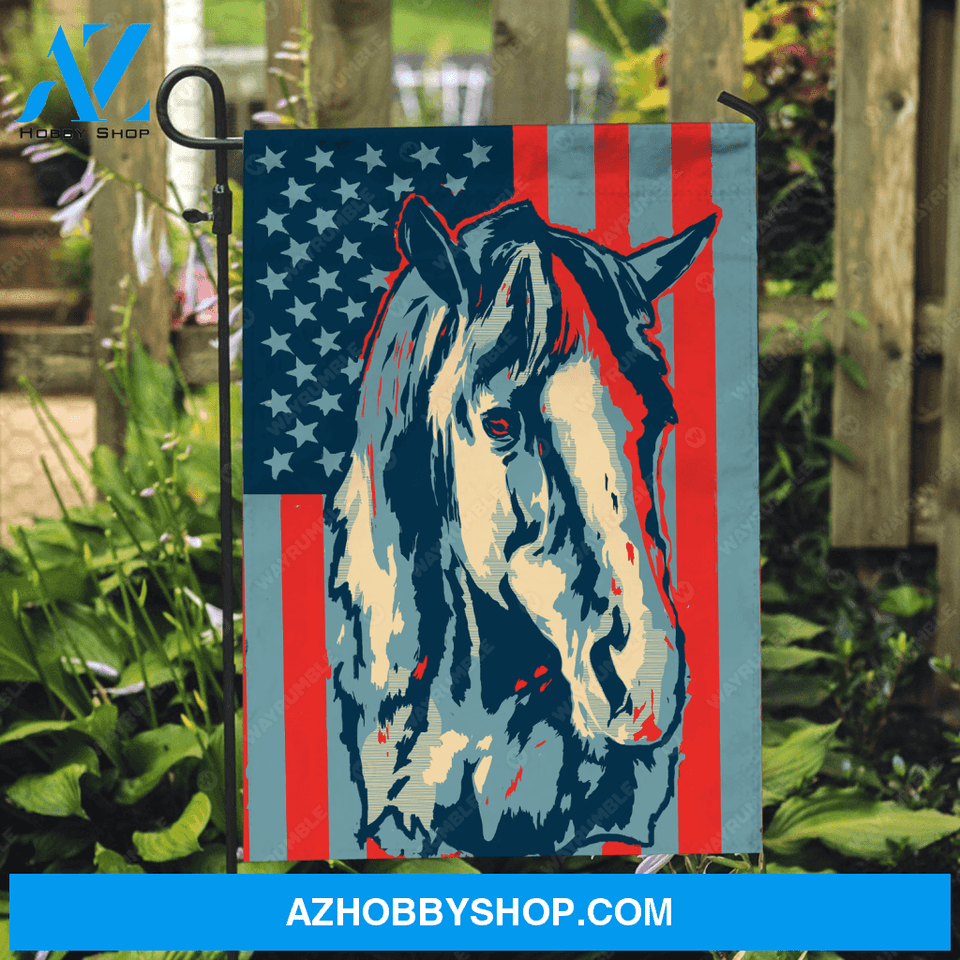Watercolor horse, US flag, Amazing horse drawing - Jesus Flag