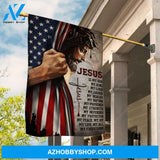 Watercolor Jesus's face, Amazing US flag, Crown of thorn, Jesus is my God - Jesus Flag