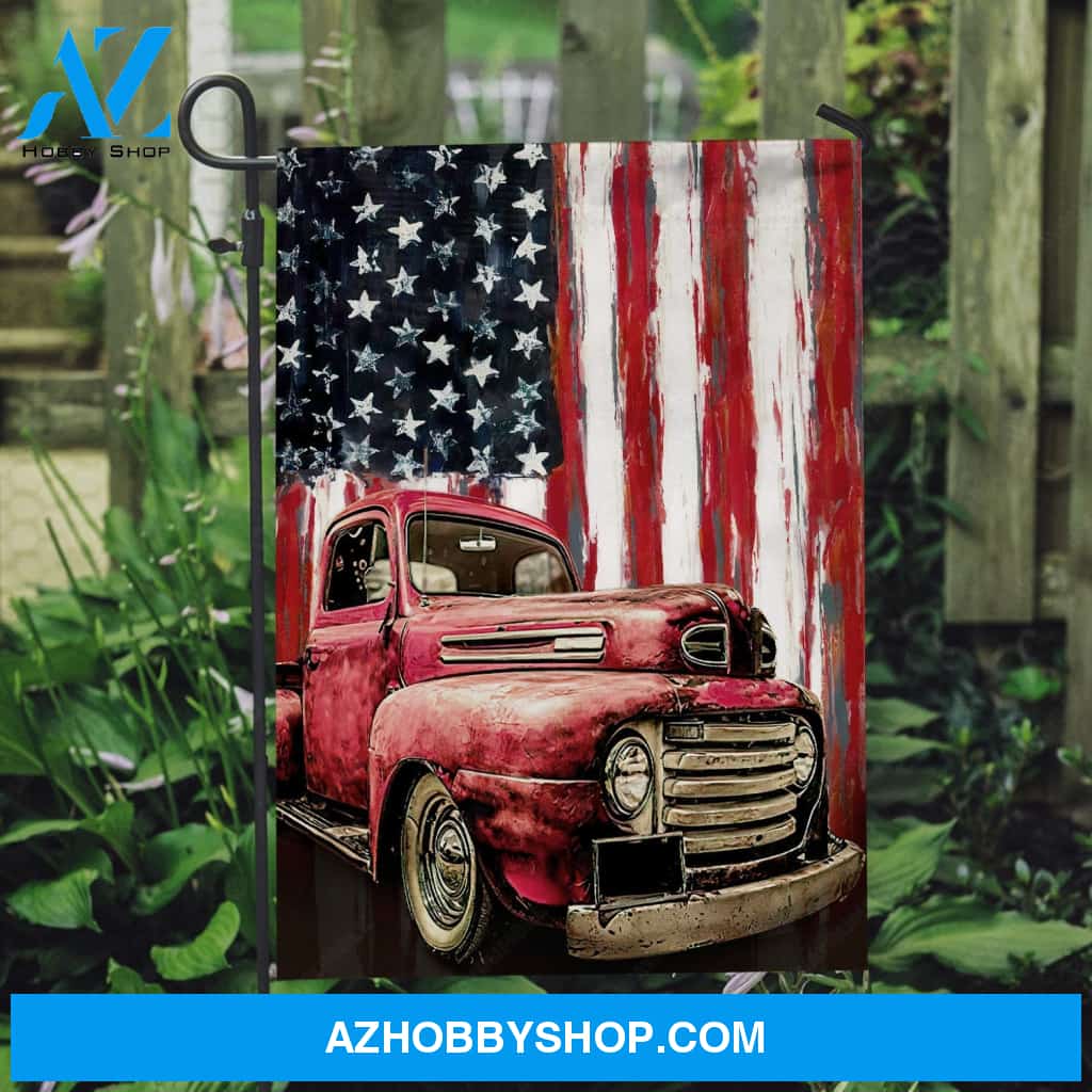 Watercolor US flag, Beautiful ladybug car - Jesus Flag