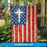 Watercolor US flag, White cross, Beautiful flag - Jesus Flag