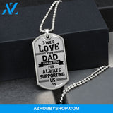 We Love You DAD - Graphical Dog Tag & Ball chain (steel)