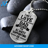 We Love You DAD - Graphical Dog Tag & Ball chain (steel)