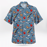 Weapons of Characters Horror Movie Hawaiian Graphic Print Short Sleeve 