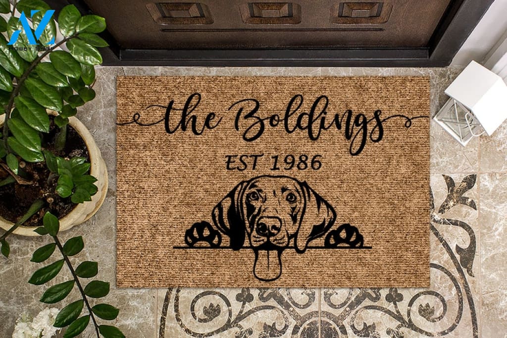 Weimaraner Dog Puppy Personalized Doormat Custom Doormat Welcome Mat Housewarming Gift Last Name Door Mat