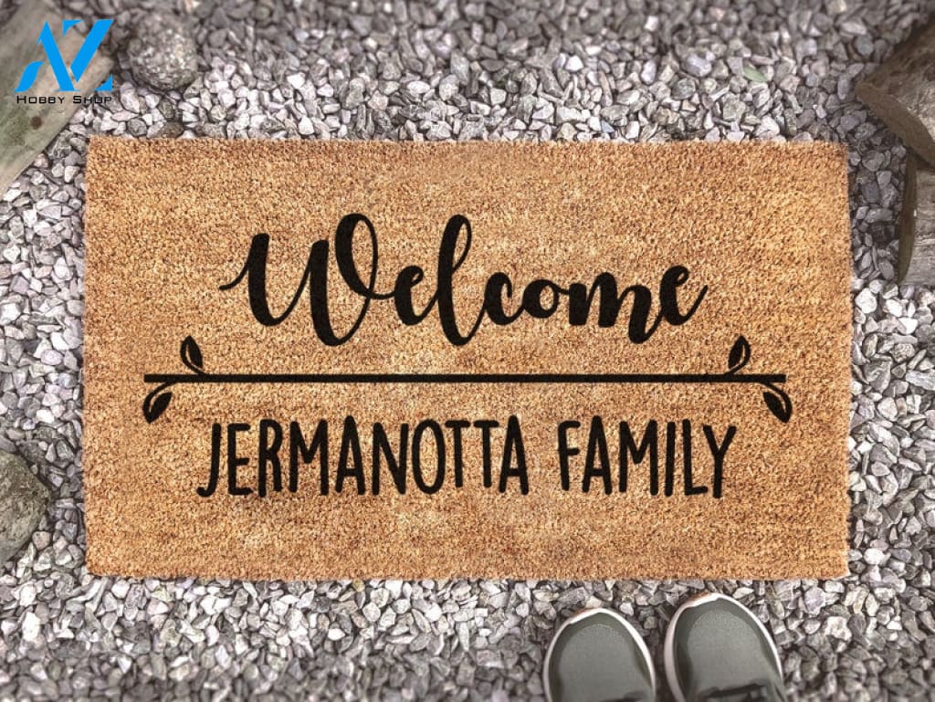 Welcome Coir Doormat with Family Name - Family Doormat