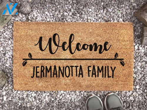 Welcome Coir Doormat with Family Name - Family Doormat