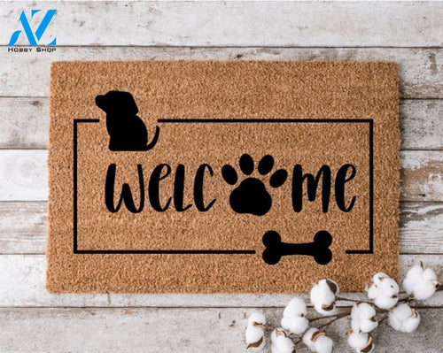 Welcome Doormat Dog Doormat Perfect Gift for Dog Lovers Personalized Door Mat New Home Decor Housewarming Gift