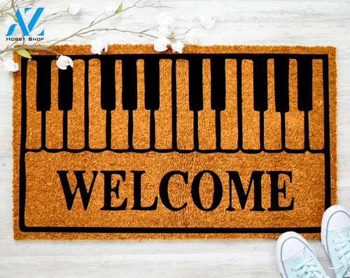 Welcome Piano Song Welcome Music Song Writer Doormat Family Doormat Porch Decor Housewarming Doormat Coir doormat