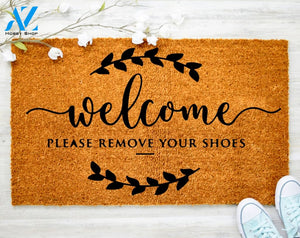 Welcome Please Remove Your Shoes Doormat No Shoes In My House Family Doormat Decor Housewarming Doormat Coir doormat