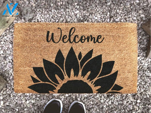 Welcome Sunflower Door Mat - Flower Mat - Summer Doormat - Spring Decor - Summer Gift - Front Door Mat - Custom Gift -