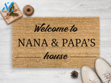 Welcome To Nana & Papa's House - Personalized Family Mat - Custom Coir Doormat - Housewarming Gift - Grandparent Gift