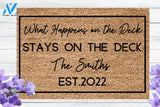Welcome To Our DECK Perfect Outdoor Rug to Dress Up Your Patio Housewarming Gift New Homeowner Closing Gift
