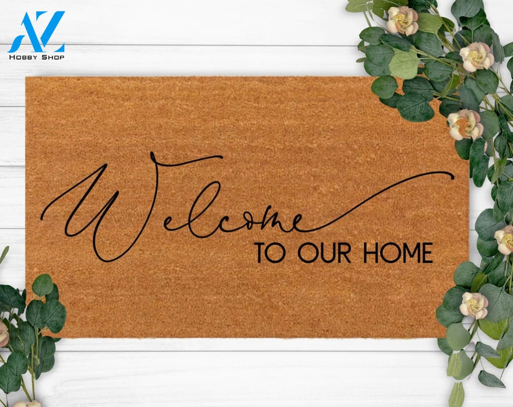 Welcome To Our Home-Christmas Gift-Holiday Gift-Last Name Doormats-Housewarming Gift-Custom Doormats-Doormat