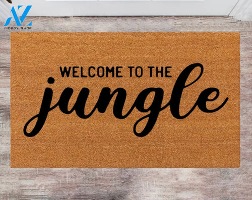 Welcome To The Jungle Front Door Rug Last Name Rug Monogram Rug Closing Gift Funny Doormat Christmas Doormat