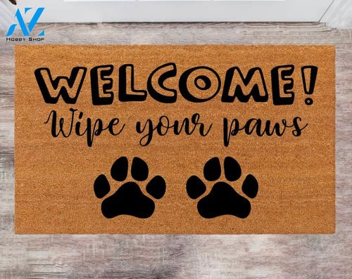 Welcome Wipe Your Paws Cute Pet Doormat Animals Friends Last Name Rug Monogram Rug Closing Gift Funny Doormat