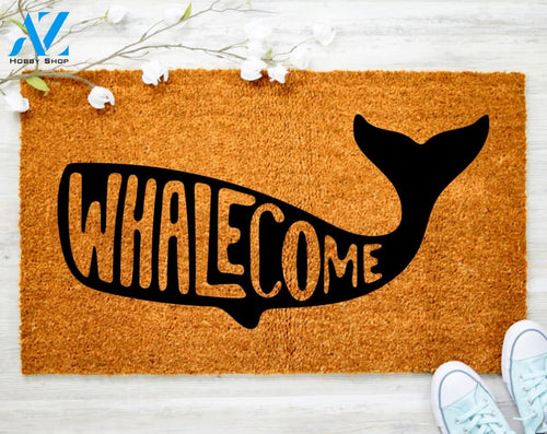 Whalecome Doormat Whale Decoration Beach House Decor Customized Doormat Coco Coir Door Mat Housewarming Gift
