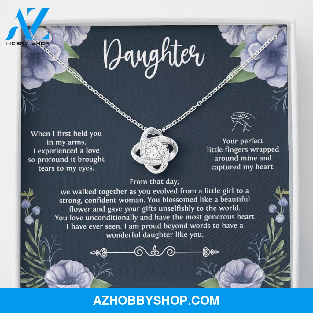 When I First Held You Daughter Silver Necklace From Mom and Dad
