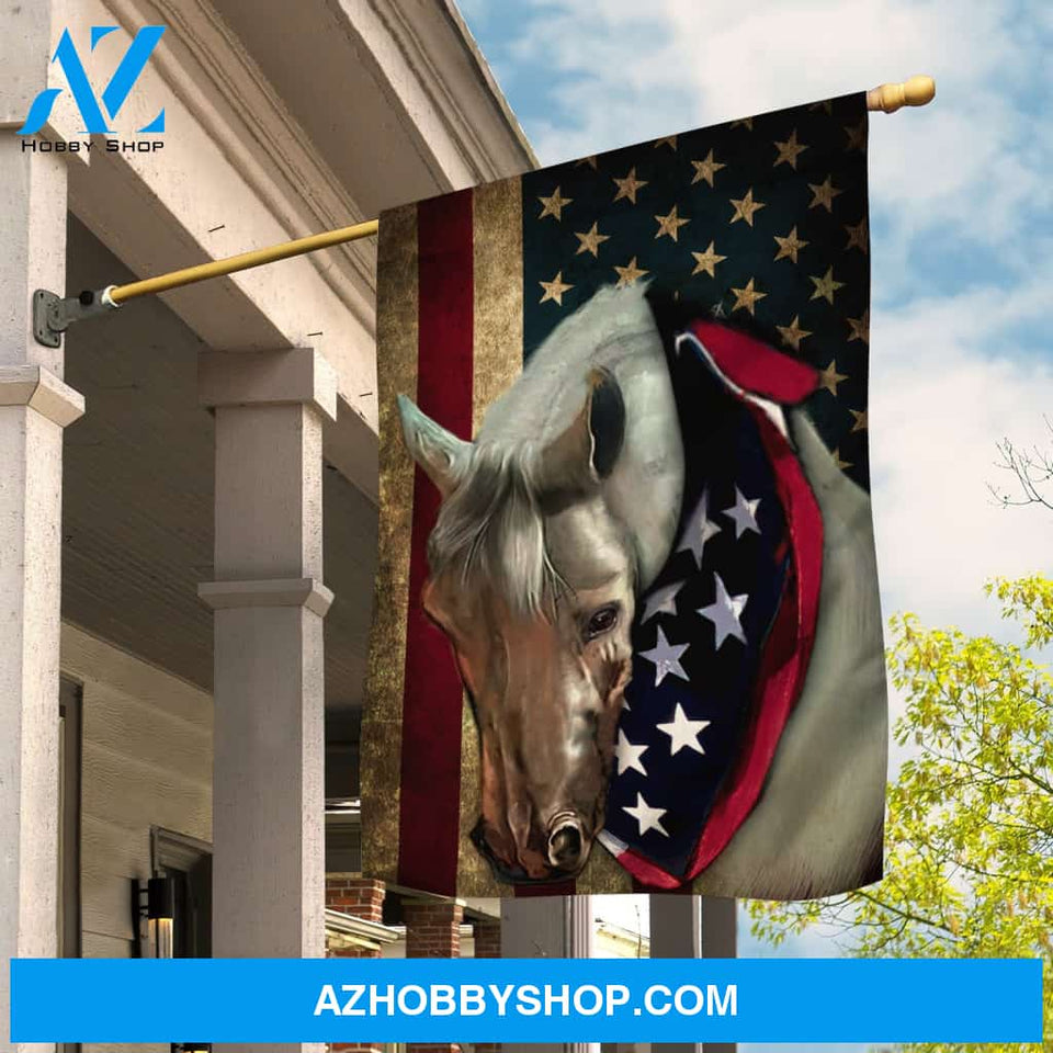 White horse, US flag, Horse drawing, Jesus symbol - Jesus Flag