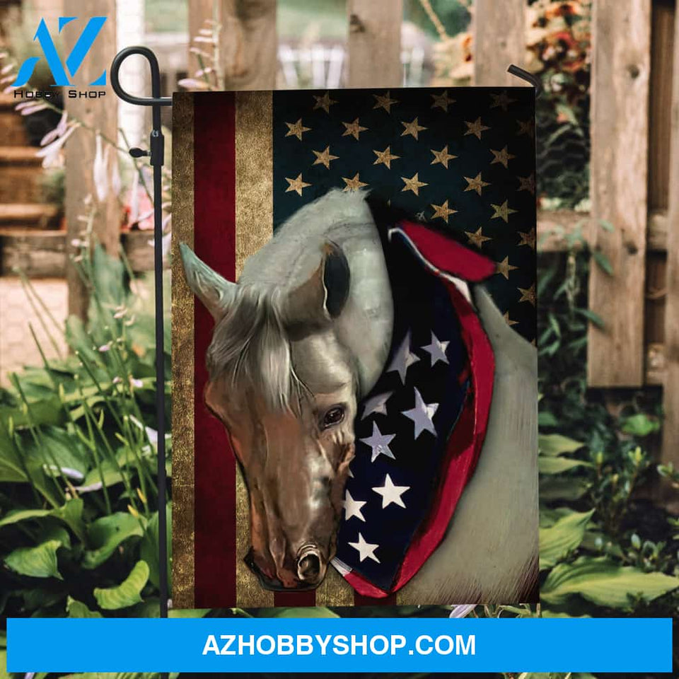 White horse, US flag, Horse drawing, Jesus symbol - Jesus Flag