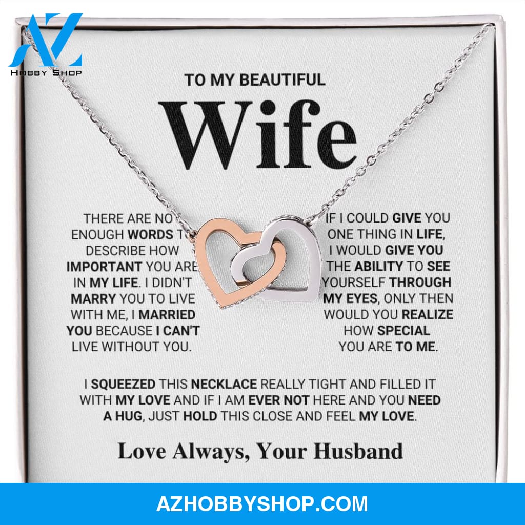 Wife - Feel My Love - Interlocking Hearts Necklace