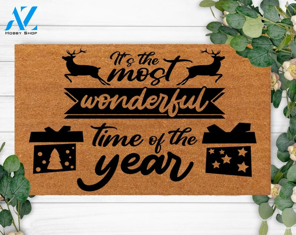 Wonderful Time Of The Year Family Name Door mat Welcome Rug Last Name Gift Custom Wedding Gift