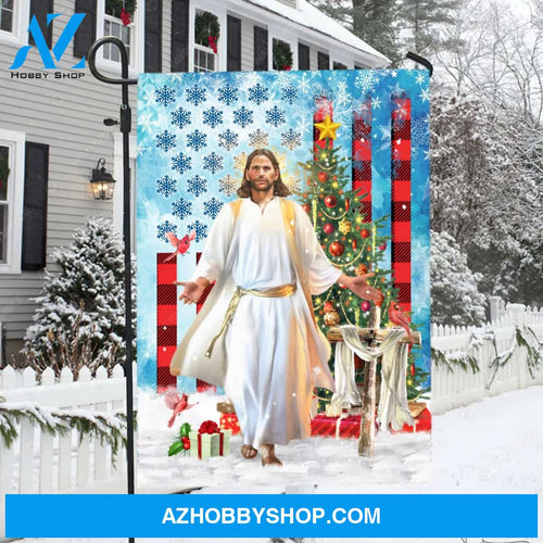 Wooden cross, American flag, Christmas gift, Beautiful Jesus drawing - Jesus Flag