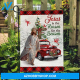 Wooden cross, Stunning ladybug car, Christmas tree, Jesus is the reason for the season - Jesus Flag